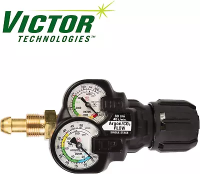 Victor Inert Gas Argon Regulator EDGE 2.0 Flow Gauge ESS32-80CFH-580 0781-3641 • $285.36