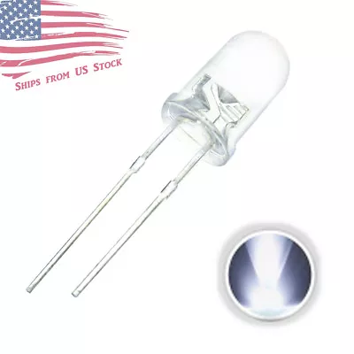 LED 5mm T1-3/4 Cool White Ultra Bright Water Clear - 10x 25x 50x Packages US • $5.39