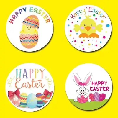 Easter Stickers Labels Egg Round Sweet Cone Seals Party Bag Hamper • £1.99