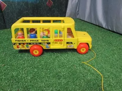 Fisher Price 192 Vintage School Bus (1965) With Plastic Little People • $24.99