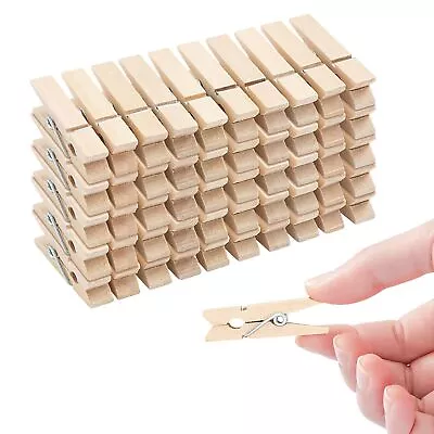 300pcs Mini Clothespins 1.38'' Natural Wooden DIY Clothes Pins Tiny Multi-Pur... • $12.59