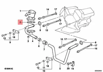 BMW Genuine Secondary Air Injection Pump Control Valve Gasket E31 E34 E36 E38 E3 • $15.57