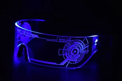 Cyberpunk LED Tron Visor Glasses Cosplay Festivals Cybergoth • £7.99