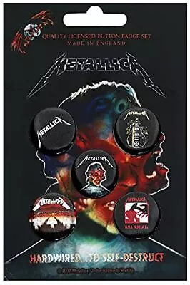 METALLICA - HARDWIRED TO SELF DESTRUCT BUTTON BADGE SET - PHM - I500z • £8.10