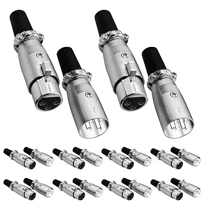20 Pack XLR 3-Pin Female Male Audio Mic Microphone Adapter Cable Connector Plug • $17.99