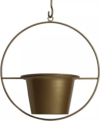 Hanging Ceiling Metal 6  Home Garden Flower Plant Pot Holder Stand Gold/Black • $14.95