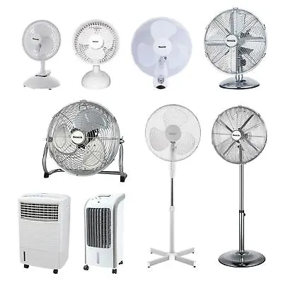 Pedestal Cooling Fan Desk Fans Oscillating Stand Standing Home Office 3 Speed • £34.95