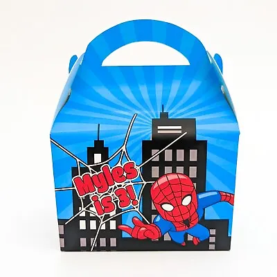 Spider Man Spiderman Marvel Children's Personalised Party Boxes Favours Gift Bag • £1.35