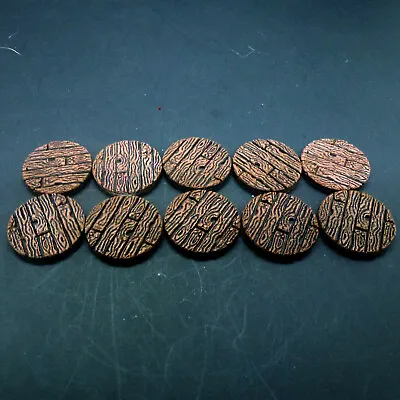 10x Round Wooden Floor Scenic Wargames Miniature Bases 25mm 32mm • £2.40