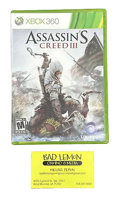 $6.75 • Buy Assassin's Creed III 3 ~ Microsoft Xbox 360 2012 No Manual Free Shipping