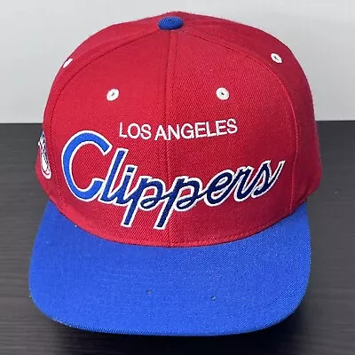 Los Angeles Clippers Hat Cap Snapback Mitchell & Ness Script Red/Blue NBA HWC • $15.19