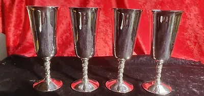 FALSTAFF Silver Plated  Champagne Flutes X 4 • £35