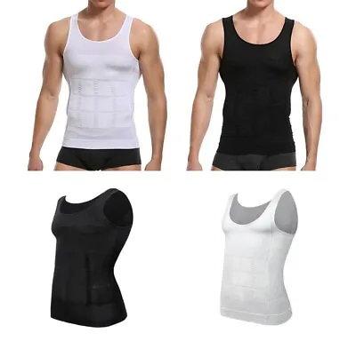 Men's Slimming Body Shaper Vest Abs Abdomen Compression Shirt Workout Tank Tops • $10.65