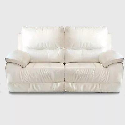 Genuine Leather Couch Recliner Lounge & Headrest Sofa 2  Seater Nick Scali White • $850