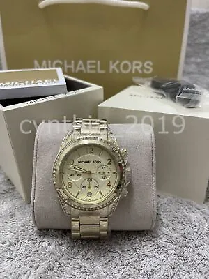 New Michael Kors MK5166 Blair Glitz Gold Stainless-Steel Quartz Women's Watch • $105