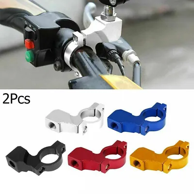 7/8  Motorcycle Dirt Bike Handlebar Rearview Mirror Mount Bracket Clamp 10mm • $8.54