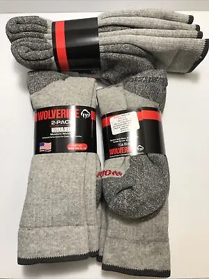 Wolverine All Season Mid-Calf Work Sock Moisture Wicking Large 4 Pair Pack • $17.84