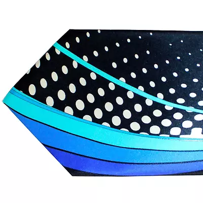 100% New VITALIANO PANCALDI Tie Black Aqua Blue Swirl Dots 230591 • $134.80