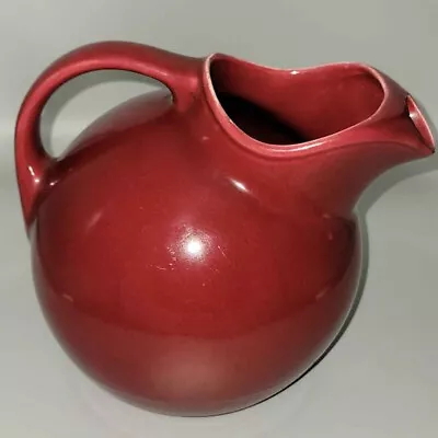 Vintage Homer Laughlin Harlequin 80 Oz Ball Jug Maroon Tilt Pitcher Fiesta Match • $19.99