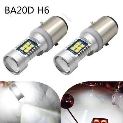 2X H6 BA20D LED 21SMD Motorcycle Headlight High/Low Beam White DRL Fog Lamp Bulb • $14.39