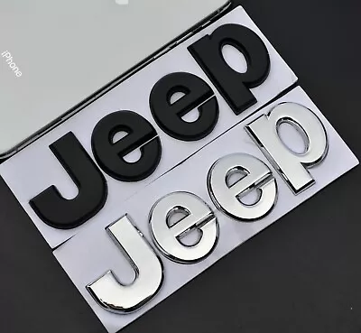 Jeep Car Metal Chrome Emblem Badge Decal Sticker Black Or Silver 13.5cm • $12.99