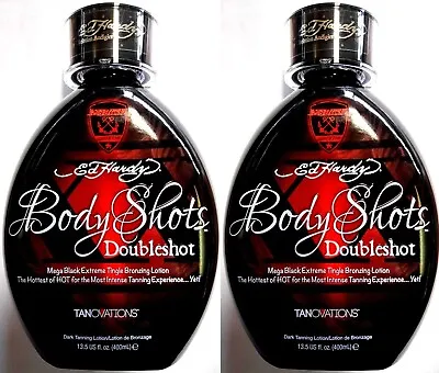 Lot Of 2 Ed Hardy Body Shots DoubleShot Tanning Bed Lotion W/ Hot Tingle Bronzer • $70