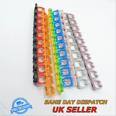 £5.46 • Buy 100pc Colourful Number Cable Markers 5-8mm C-Type 0-9 Tag Label LAN FTP UTP Cat6