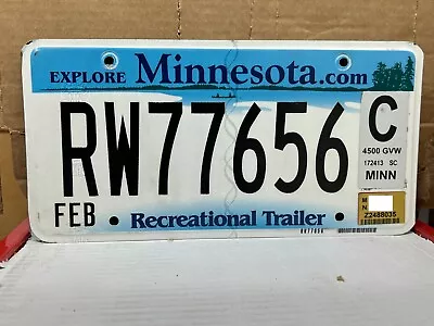 Minnesota Recreational Trailer License Plate • $3