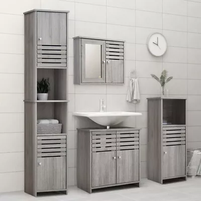 SET-Bathroom Under Sink Cabinet Basin Storage Cupboard Vanity Unit Furniture • £58.95