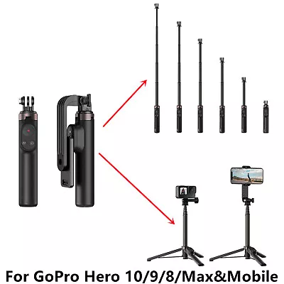 Bluetooth Remote Control Phone Selfie Stick Tripod For Gopro Hero 10 9 8 MAX F • $51.79