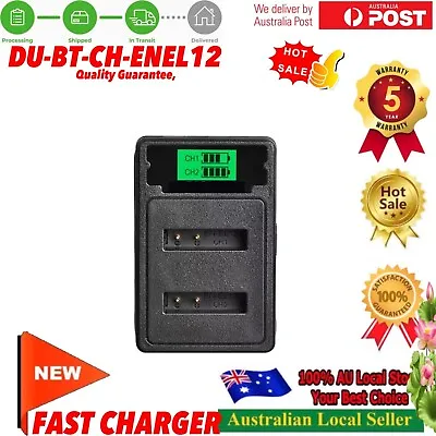 Po ENEL12 SLIM DUAL USB Battery Charger For Nikon KeyMission 170 / 360 - EN-EL12 • $25.98
