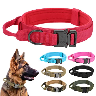 Duarable Military Tactical Dog Collar Training  With Control Handle Heavy Duty • $16.99