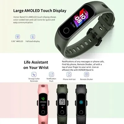 Huawei 5i 0.96 Inch Color Screen Smart Sport Wristband Heart MonitorMusic  • $69.99