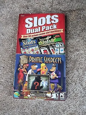 Slots Dual Pack Over 90 Games PC Games CD ROM T Teen ESRB Masque Holdiay Gift • $9