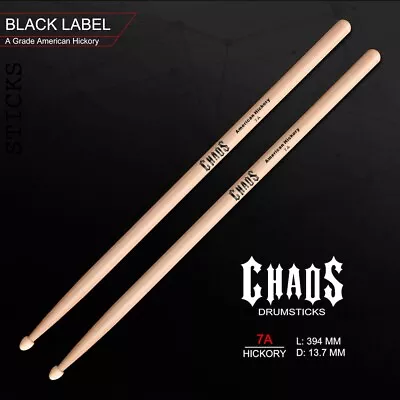 Chaos 7a Drum Sticks *3 PAIRS* AMERICAN HICKORY • $56