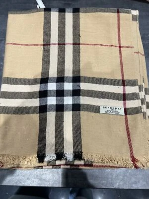 £30 • Buy Burberry Cashmere Scarf 100% Cashmere Classic Nova Check Made In Scotland