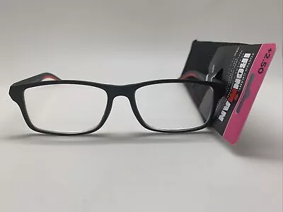 Y28  Foster Grant IRONMAN IM2000 +2.50 Men's Reading Glasses BLACK RED • $13.95