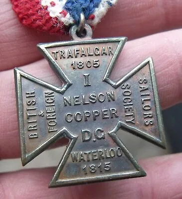 Antique Nelson Copper Medal Bfss Sailor's Society Trafalgar Waterloo 1915. • £20