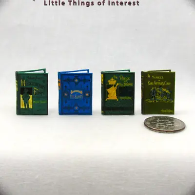 MARK TWAIN CLASSIC Miniature Books Set (4) Dollhouse 1:12 Scale Illustrated Book • $17.85