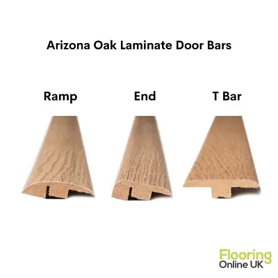 Arizona Oak MDF Laminate Door Bar Trims Ramp Profile End Edge T Bar Strips • £9.99