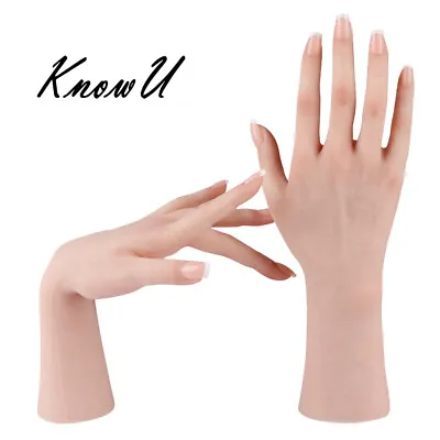 Traning Fake Hand Practice Nails Flexible Silicone Hand For Jewelry Display 28CM • £69.60