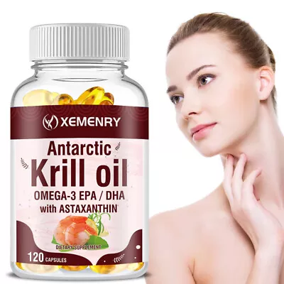 Antarctic Krill Oil 2000mg - With Astaxanthin - Heart Brain Cognitive Health • $17.66