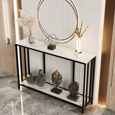 Marble Console Sofa Entry Table With Storage Shelf For Living Room Hallway Foyer • $169.90