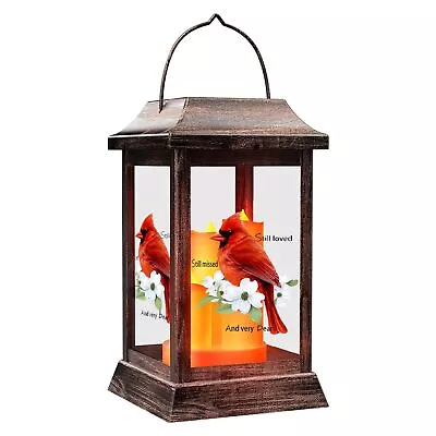 Walk Beside Us Memorial Lantern With Flickering Led Candle Solar Powered Flamele • $35.89