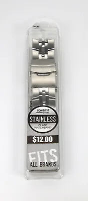 New 16mm - 22mm Solid Heavy Metal Stainless Clasp Watch Band! Comfort Strap • $13.99