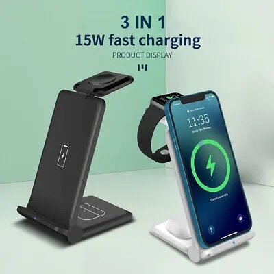 $23.98 • Buy 3in1 Fast  Wireless Charger Charging Stand Dock For Apple Watch IPhone 14 Pro