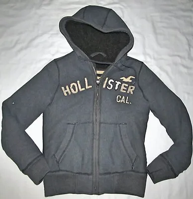 Hollister Faux Fur Lined Hoodie Sweatshirt Jacket Coat Size Small Hole On Sleeve • $29.80