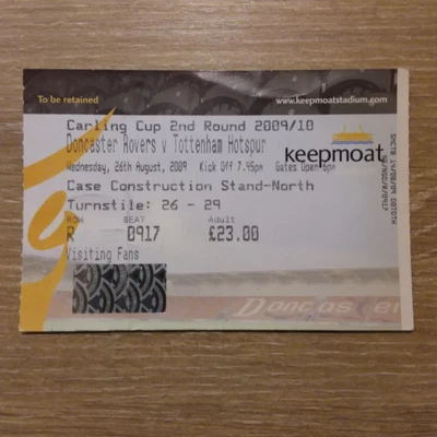 £2.99 • Buy Ticket 2009/10 Doncaster Rovers V Tottenham Spurs (Carling Cup)