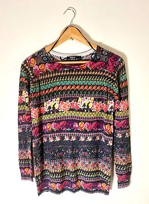 DESIGUAL Tightly Knit Jumper / Top SHIMMERY & STRETCHY Large / 10 - 12 VGC! • $28.90