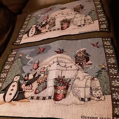 Winter Scence Tapestry Table Placemats Christmas Mummford  & Friends Set Of 2 • $6